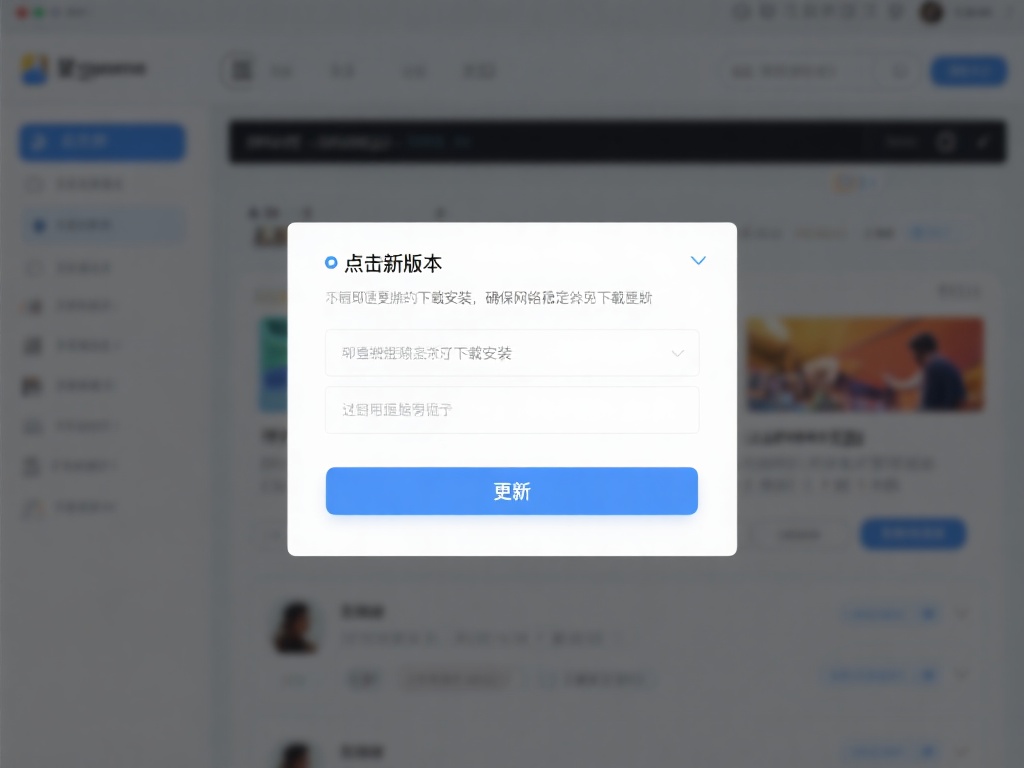 点击更新按钮：如果有新版本，页面会显示“更新”选项